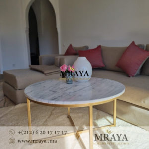 Table basse ronde en marbre