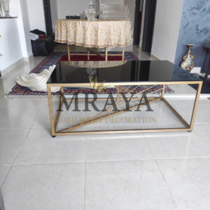 Table basse papillon en verre noir