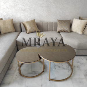 Deux tables gigognes rondes ( Miroir bronze)