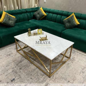 table basse style puzzle en marbre