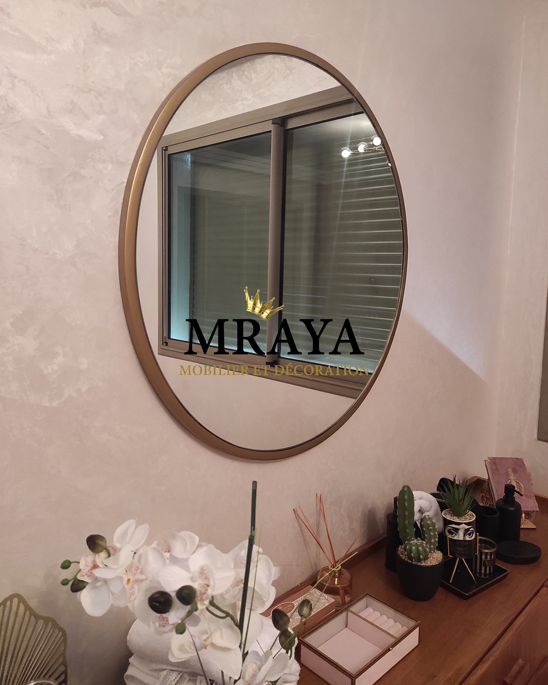 Generic Ensemble de 3 Miroirs Muraux avec étagère au Design Marocains à  prix pas cher