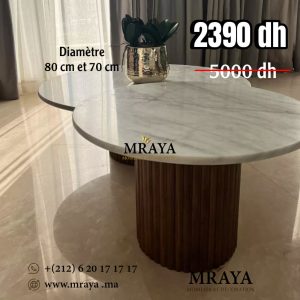 Coffee Table Bois et Marbre