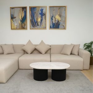 Coffee Table ovale Bois et Marbre